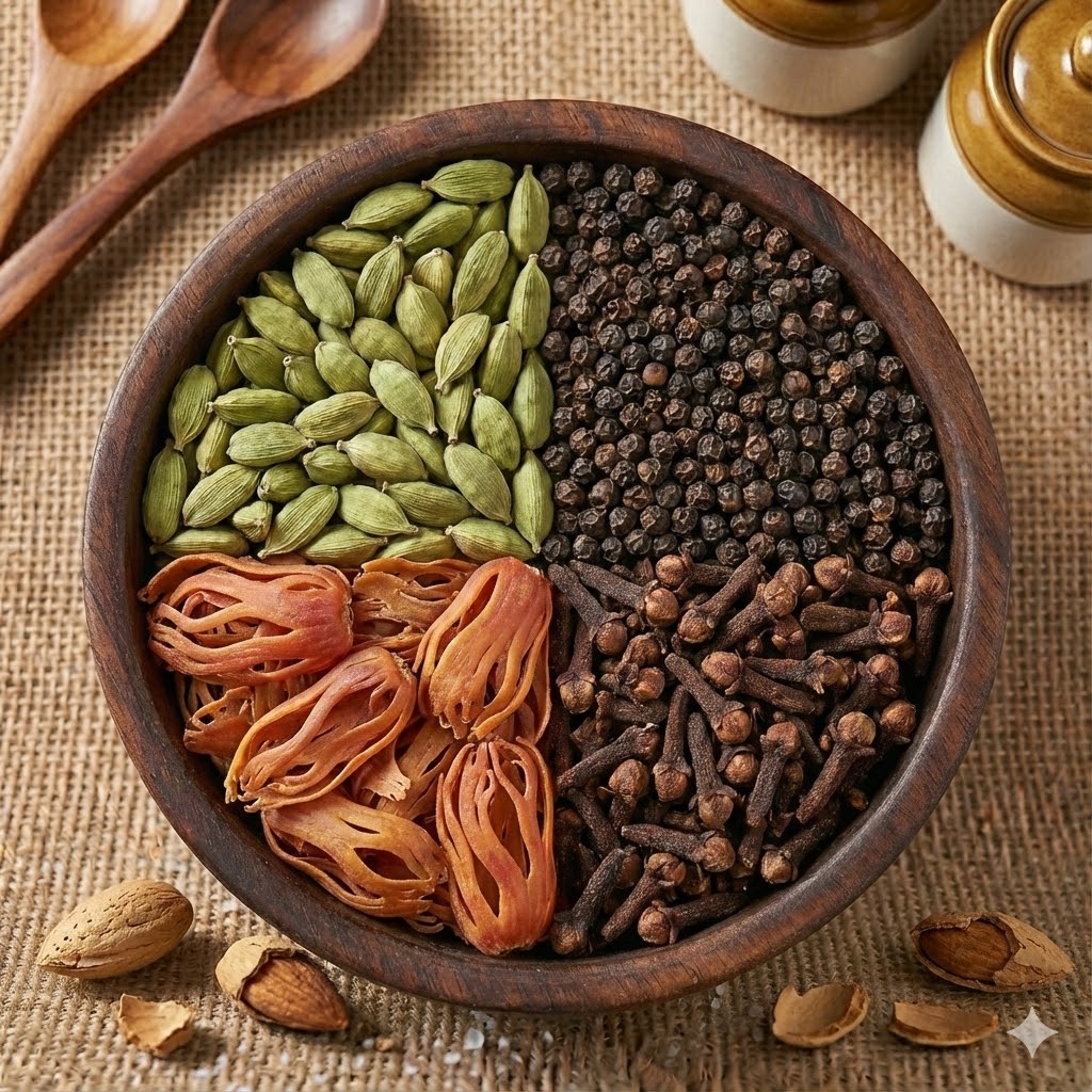 Buy premium Indian spices online including cardamom cloves black pepper and mace for authentic cooking